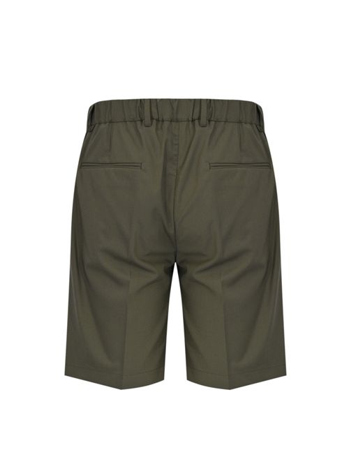 Bermuda con pinces in misto viscosa Verde militare DANIELE ALESSANDRINI | DUSL0003 PL01014000